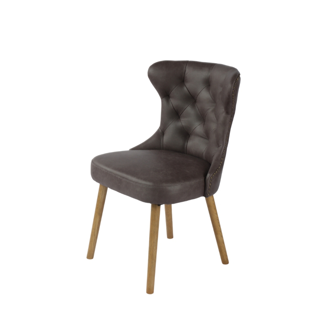 Venice Leather Look Dining Chair Grey image 0